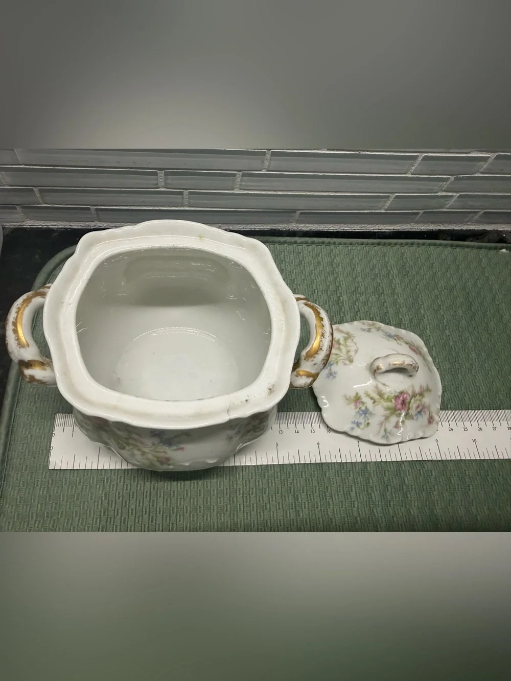 Haviland Limoge France China Floral Scalloped Cream and Sugars 4 pieces Antique - Picture 6 of 8